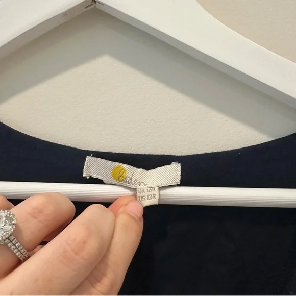 Boden Navy Lace Short Sleeve Maxi Dress Broderie Women’s Size 12 V Neck Long - Picture 12 of 16